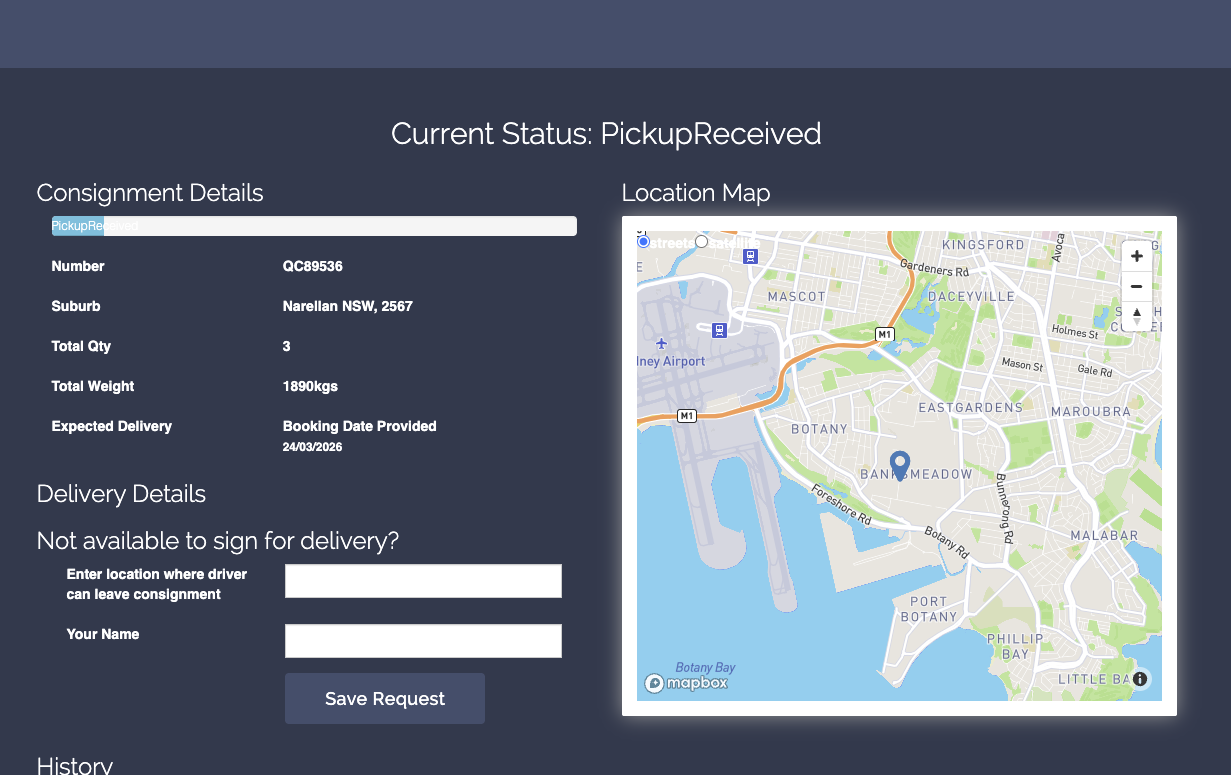 Track your shipments in real time